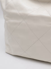 CHANEL 22 Handbag Small - White with Black Lettering