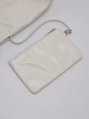 CHANEL 22 Handbag Small - White with Black Lettering