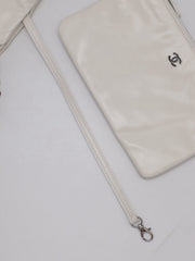 CHANEL 22 Handbag Small - White with Black Lettering