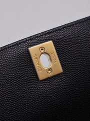 CHANEL Small Coco Handle Chevron - Black with Gold Hardware [Series 26]
