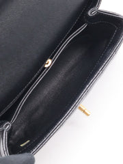 CHANEL Small Coco Handle Chevron - Black with Gold Hardware [Series 26]