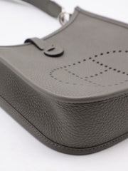 HERMES Mini Evelyne - Gris Meyer with Palladium Hardware [U]
