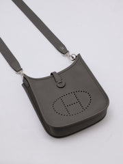 HERMES Mini Evelyne - Gris Meyer with Palladium Hardware [U]