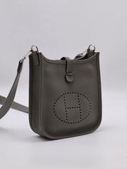 HERMES Mini Evelyne - Gris Meyer with Palladium Hardware [U]
