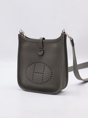 HERMES Mini Evelyne - Gris Meyer with Palladium Hardware [U]