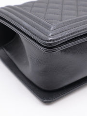 CHANEL Boy Flap Bag 25 Grained Calfskin - Black with Gold Hardware [Series 29]