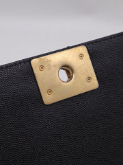 CHANEL Boy Flap Bag 25 Grained Calfskin - Black with Gold Hardware [Series 29]