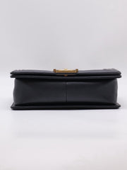 CHANEL Boy Flap Bag 25 Grained Calfskin - Black with Gold Hardware [Series 29]