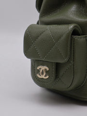 CHANEL Duma Backpack Small - Green with Gold Hardware