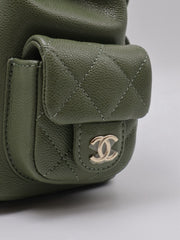 CHANEL Duma Backpack Small - Green with Gold Hardware
