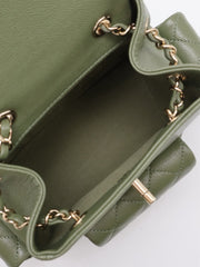 CHANEL Duma Backpack Small - Green with Gold Hardware