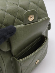 CHANEL Duma Backpack Small - Green with Gold Hardware