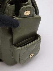 CHANEL Duma Backpack Small - Green with Gold Hardware