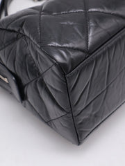 CHANEL 20C Calfskin Bowling Bag - Black with Silver Hardware [Series 28]