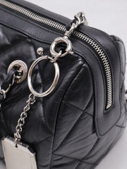 CHANEL 20C Calfskin Bowling Bag - Black with Silver Hardware [Series 28]