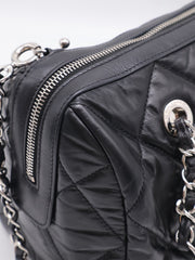 CHANEL 20C Calfskin Bowling Bag - Black with Silver Hardware [Series 28]