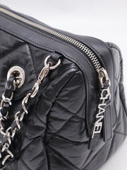 CHANEL 20C Calfskin Bowling Bag - Black with Silver Hardware [Series 28]