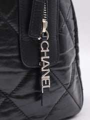 CHANEL 20C Calfskin Bowling Bag - Black with Silver Hardware [Series 28]