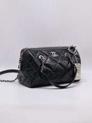 CHANEL 20C Calfskin Bowling Bag - Black with Silver Hardware [Series 28]