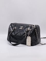 CHANEL 20C Calfskin Bowling Bag - Black with Silver Hardware [Series 28]