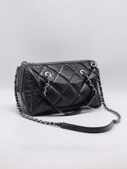 CHANEL 20C Calfskin Bowling Bag - Black with Silver Hardware [Series 28]