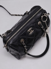 CHANEL 20C Calfskin Bowling Bag - Black with Silver Hardware [Series 28]