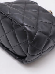 CHANEL 21S Pearl CC Drawstring Bucket Bag - Black with Gold Hardware [Series 31]