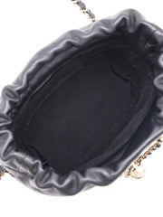 CHANEL 21S Pearl CC Drawstring Bucket Bag - Black with Gold Hardware [Series 31]