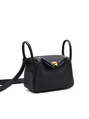 HERMES Mini Lindy - Noir with Gold Hardware