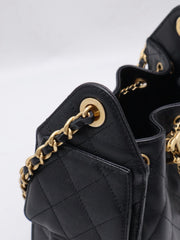 CHANEL 25 Mini Hobo Bag - Black with Gold Hardware