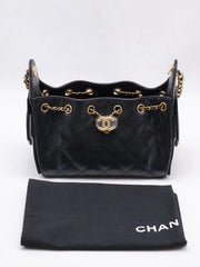 CHANEL 25 Mini Hobo Bag - Black with Gold Hardware
