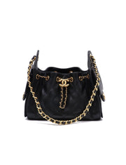 CHANEL 25 Mini Hobo Bag - Black with Gold Hardware