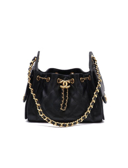 CHANEL 25 Mini Hobo Bag - Black with Gold Hardware