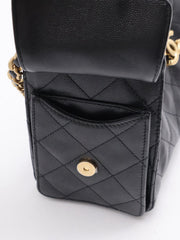 CHANEL 25 Mini Hobo Bag - Black with Gold Hardware