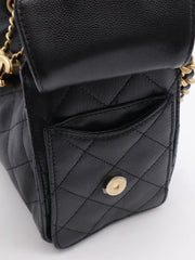CHANEL 25 Mini Hobo Bag - Black with Gold Hardware