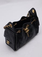 CHANEL 25 Mini Hobo Bag - Black with Gold Hardware