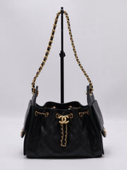 CHANEL 25 Mini Hobo Bag - Black with Gold Hardware