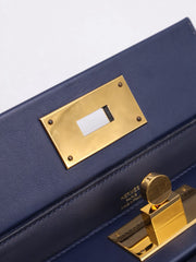 HERMES Mini 24/24 - Bleu Nuit with Gold Hardware [Y]