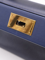 HERMES Mini 24/24 - Bleu Nuit with Gold Hardware [Y]
