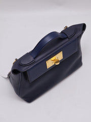HERMES Mini 24/24 - Bleu Nuit with Gold Hardware [Y]