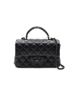CHANEL Top Handle Rectangular Mini Flap 20 - So Black