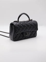 CHANEL Top Handle Rectangular Mini Flap 20 - So Black