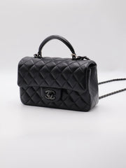 CHANEL Top Handle Rectangular Mini Flap 20 - So Black