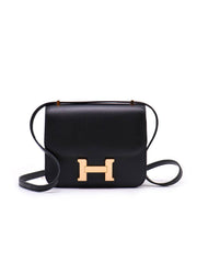 HERMES Mini Constance 19 - Noir with Rose Gold Hardware [C]