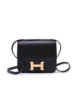 HERMES Mini Constance 19 - Noir with Rose Gold Hardware [C]