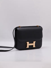 HERMES Mini Constance 19 - Noir with Rose Gold Hardware [C]