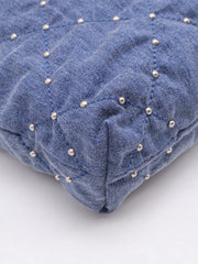 CHANEL 22 Handbag Small - Studded Denim