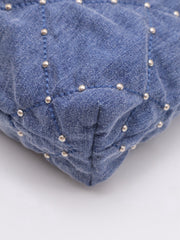 CHANEL 22 Handbag Small - Studded Denim