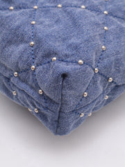 CHANEL 22 Handbag Small - Studded Denim