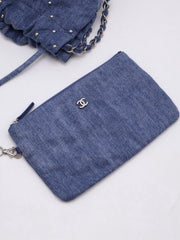 CHANEL 22 Handbag Small - Studded Denim